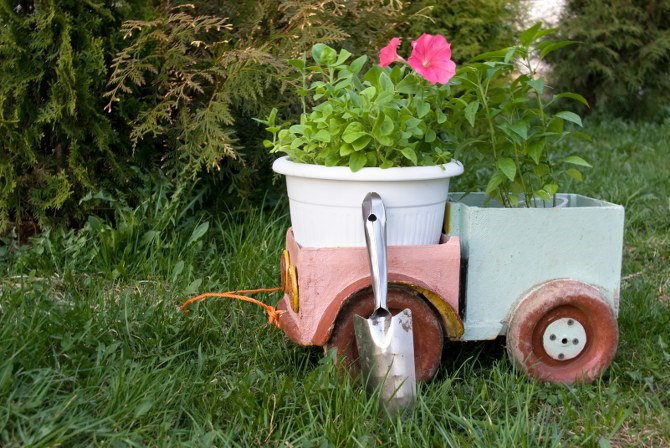 toy truck planter